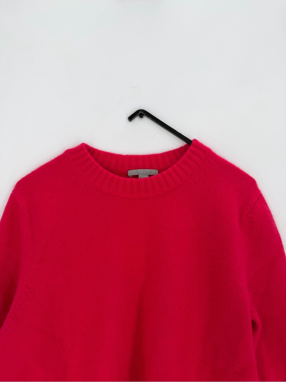Cos Pure Cashmere Crewneck Jumper Sweater Vibrant Raspberry Pink Fuchsia Red